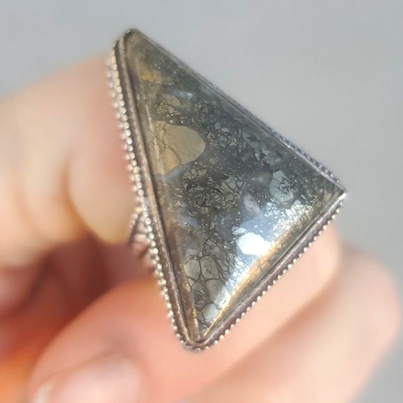 New Pyrite Agate 925 Silver Ring. - Picture 15 of 16
